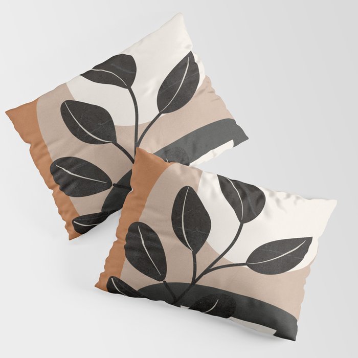 Modern Abstract Minimal Shapes Branches Art 9 Pillow Sham Gallery Image 3