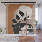 Modern Abstract Minimal Shapes Branches Art 9 Wall Mural Gallery Image 1