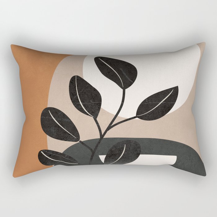 Modern Abstract Minimal Shapes Branches Art 9 Rectangular Pillow Gallery Image 1