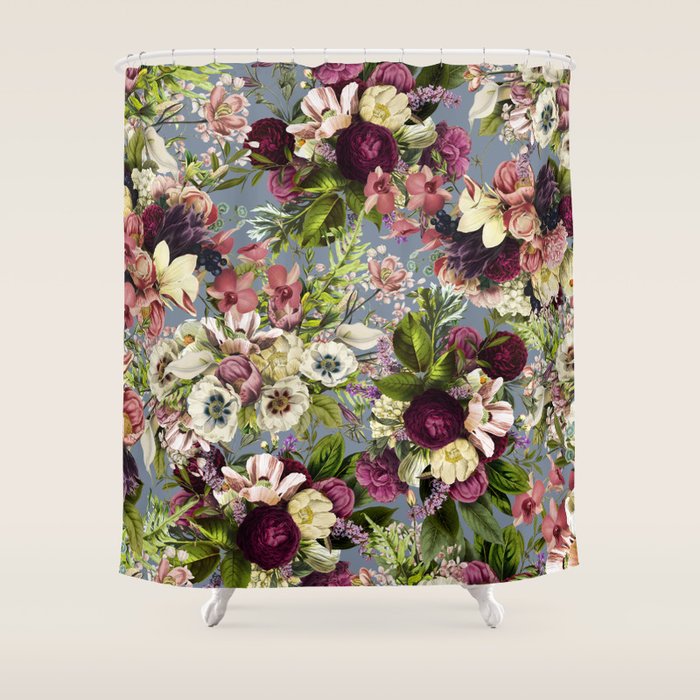 Modena Vintage Florals Shower Curtain Gallery Image 1