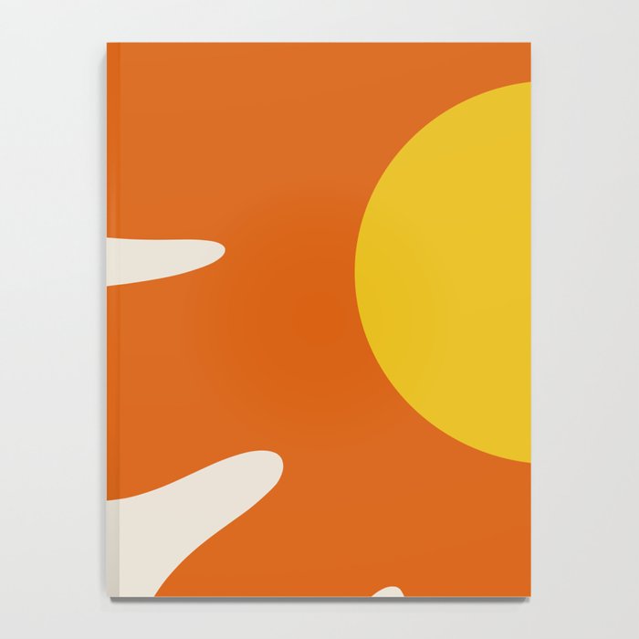 Happy Flower Retro 60s 70s Vibe Orange Yellow Cream Notebook Gallery Image 4