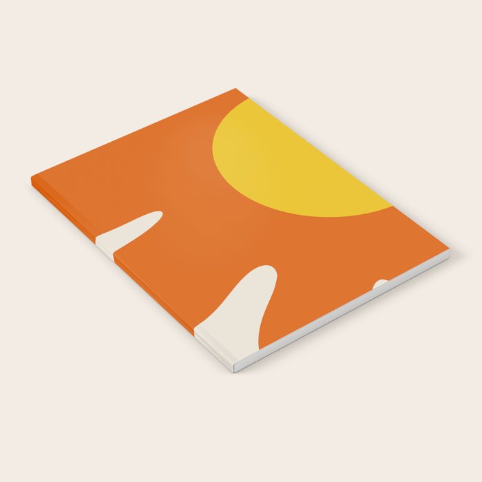 Happy Flower Retro 60s 70s Vibe Orange Yellow Cream Notebook Gallery Image 2
