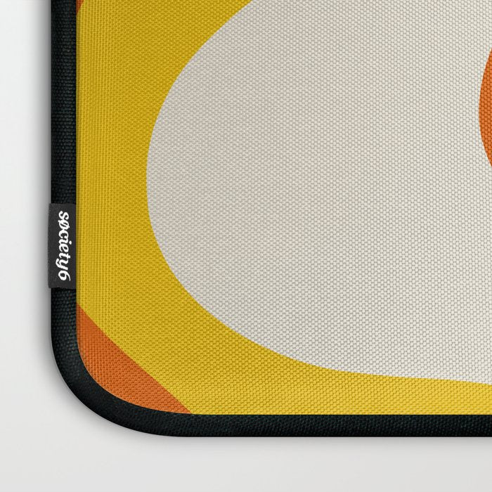 Happy Flower Retro 60s 70s Vibe Orange Yellow Cream Laptop Sleeve Gallery Image 3