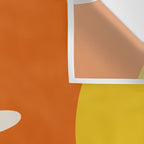 Happy Flower Retro 60s 70s Vibe Orange Yellow Cream Wall Tapestry Gallery Image 3