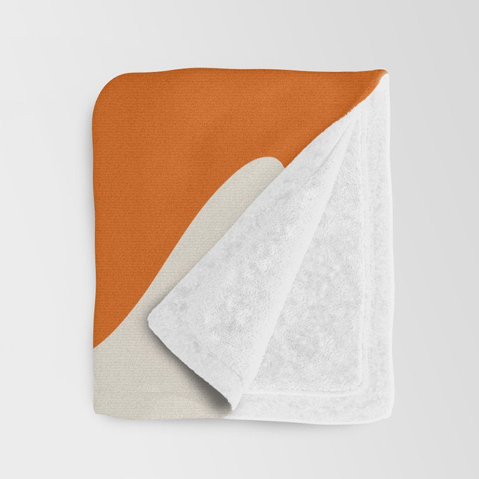 Happy Flower Retro 60s 70s Vibe Orange Yellow Cream Throw Blanket Gallery Image 3