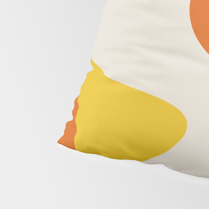 Happy Flower Retro 60s 70s Vibe Orange Yellow Cream Pillow Sham Gallery Image 4