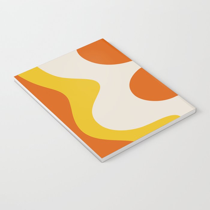 Happy Flower Retro 60s 70s Vibe Orange Yellow Cream Notebook Gallery Image 3