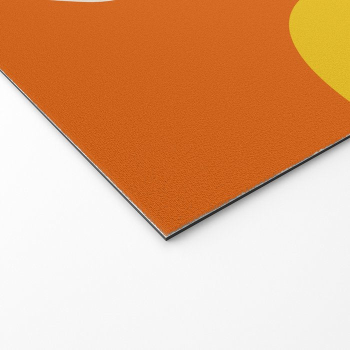 Happy Flower Retro 60s 70s Vibe Orange Yellow Cream Welcome Mat Gallery Image 2