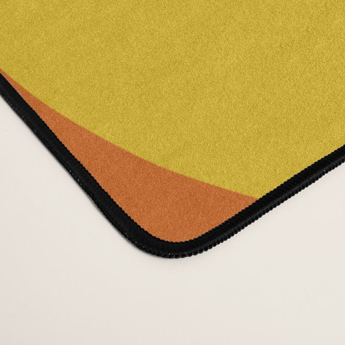 Happy Flower Retro 60s 70s Vibe Orange Yellow Cream Desk Mat Gallery Image 4