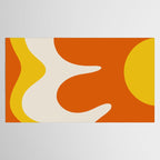 Happy Flower Retro 60s 70s Vibe Orange Yellow Cream Tablecloth Gallery Image 2