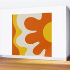 Happy Flower Retro 60s 70s Vibe Orange Yellow Cream Wall Mural Gallery Image 2