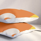 Happy Flower Retro 60s 70s Vibe Orange Yellow Cream Pillow Sham Gallery Image 3