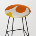 Happy Flower Retro 60s 70s Vibe Orange Yellow Cream Stool Gallery Image 2