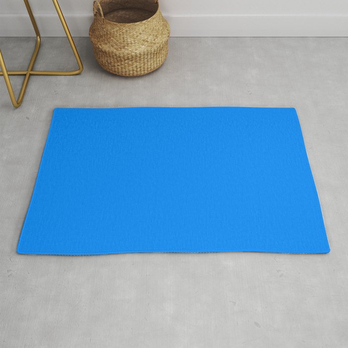 Blue Solid Color Bright Vivid Bold Accent Rug Gallery Image 1