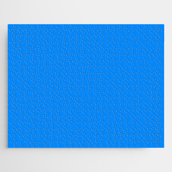 Blue Solid Color Bright Vivid Bold Accent Jigsaw Puzzle Gallery Image 1