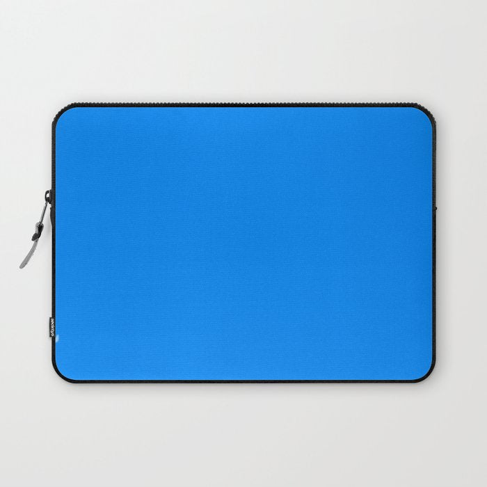 Blue Solid Color Bright Vivid Bold Accent Laptop Sleeve Gallery Image 1
