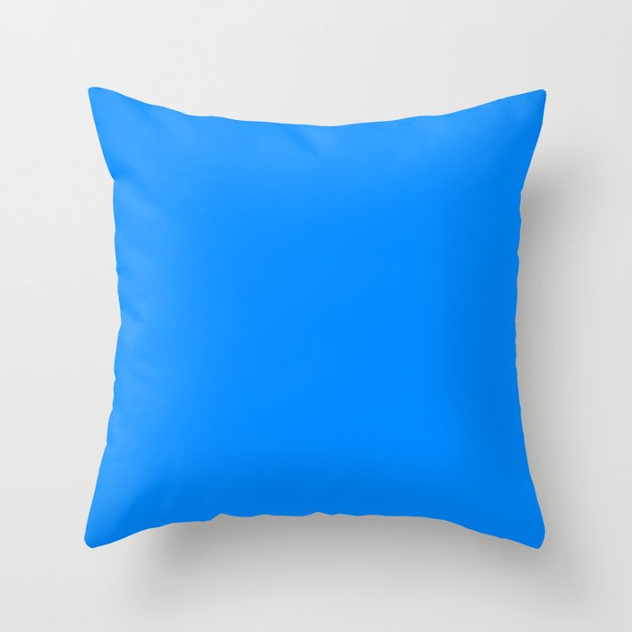 Blue Solid Color Bright Vivid Bold Accent Throw Pillow Gallery Image 1