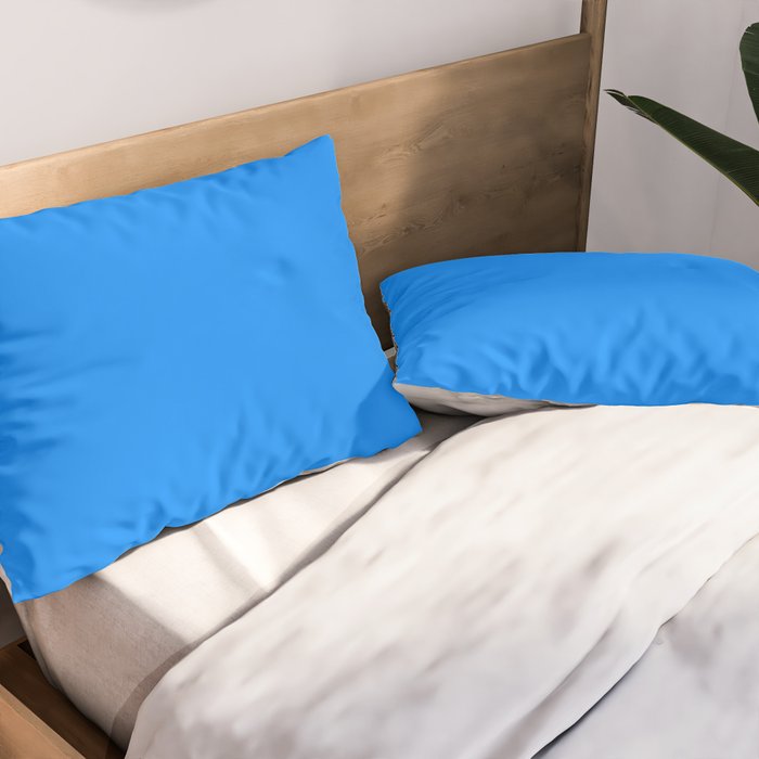 Blue Solid Color Bright Vivid Bold Accent Pillow Sham Gallery Image 2