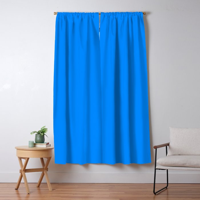 Blue Solid Color Bright Vivid Bold Accent Window Curtain Gallery Image 1