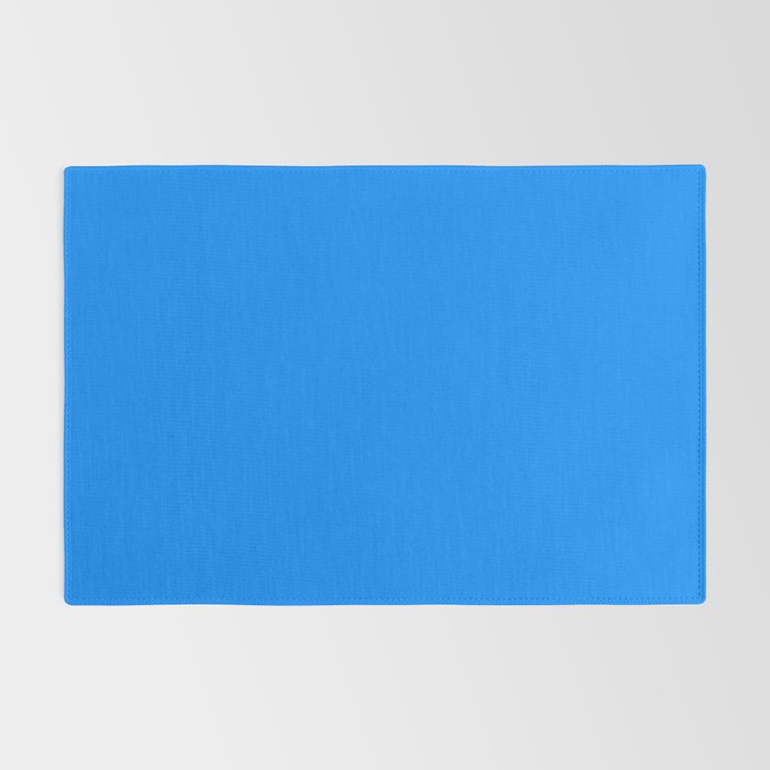 Blue Solid Color Bright Vivid Bold Accent Rug Gallery Image 2