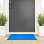 Blue Solid Color Bright Vivid Bold Accent Welcome Mat Gallery Image 3