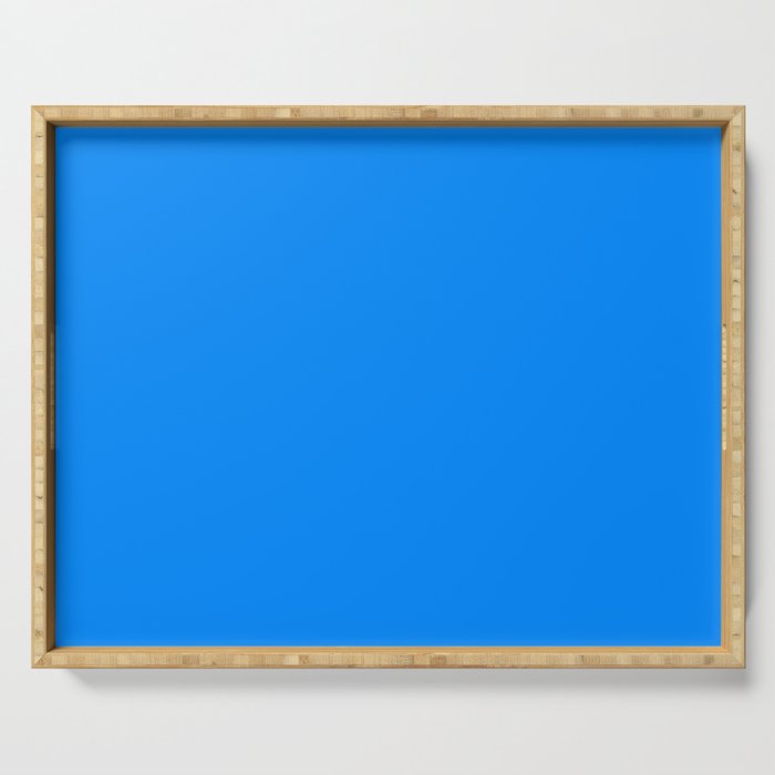 Blue Solid Color Bright Vivid Bold Accent Serving Tray Gallery Image 1