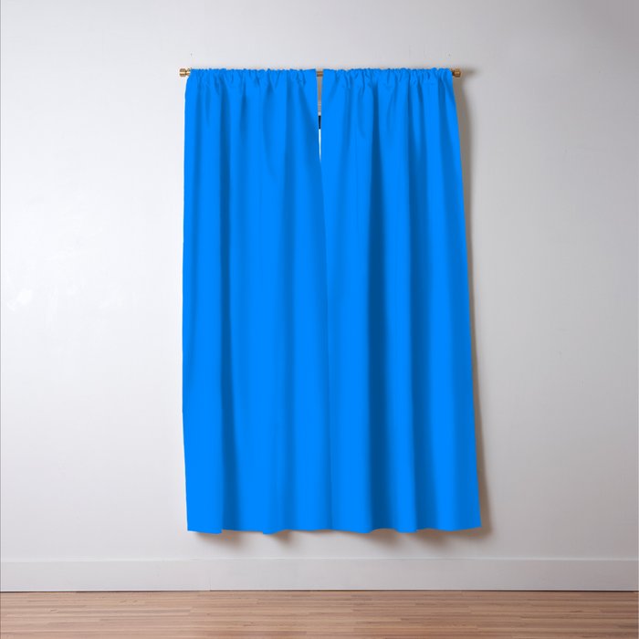 Blue Solid Color Bright Vivid Bold Accent Window Curtain Gallery Image 3