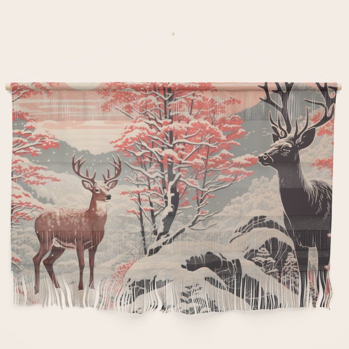 Majestic Winter Mountain Deer  Wall Hanging Gallery Image 1