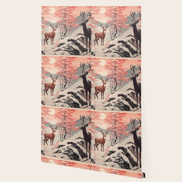 Majestic Winter Mountain Deer  Wallpaper Gallery Image 2