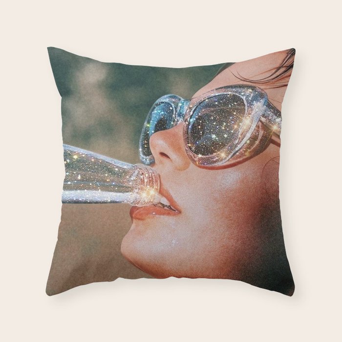 SUMMER VOL.1 - digital artwork by Yana Potter, holidays mood, weekend, stars shining, diamonds.  Throw Pillow Gallery Image 1