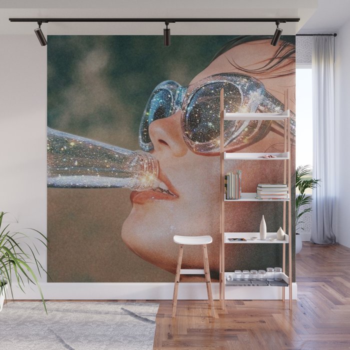 SUMMER VOL.1 - digital artwork by Yana Potter, holidays mood, weekend, stars shining, diamonds.  Wall Mural Gallery Image 1