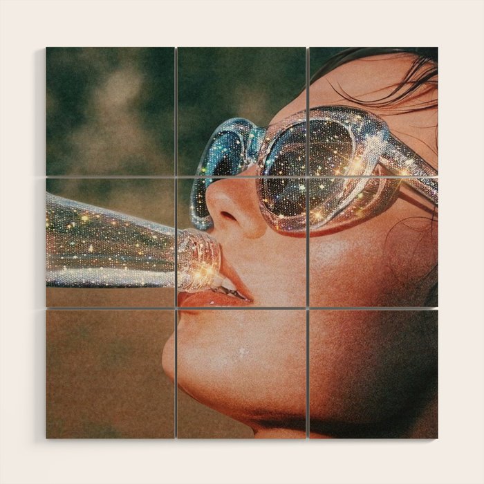 SUMMER VOL.1 - digital artwork by Yana Potter, holidays mood, weekend, stars shining, diamonds.  Wood Wall Art Gallery Image 1