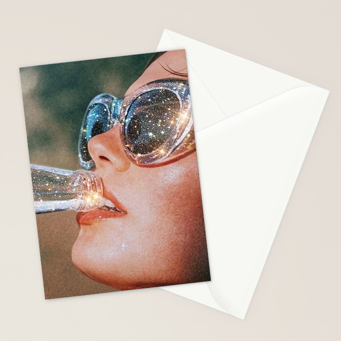 SUMMER VOL.1 - digital artwork by Yana Potter, holidays mood, weekend, stars shining, diamonds.  Stationery Card Gallery Image 2