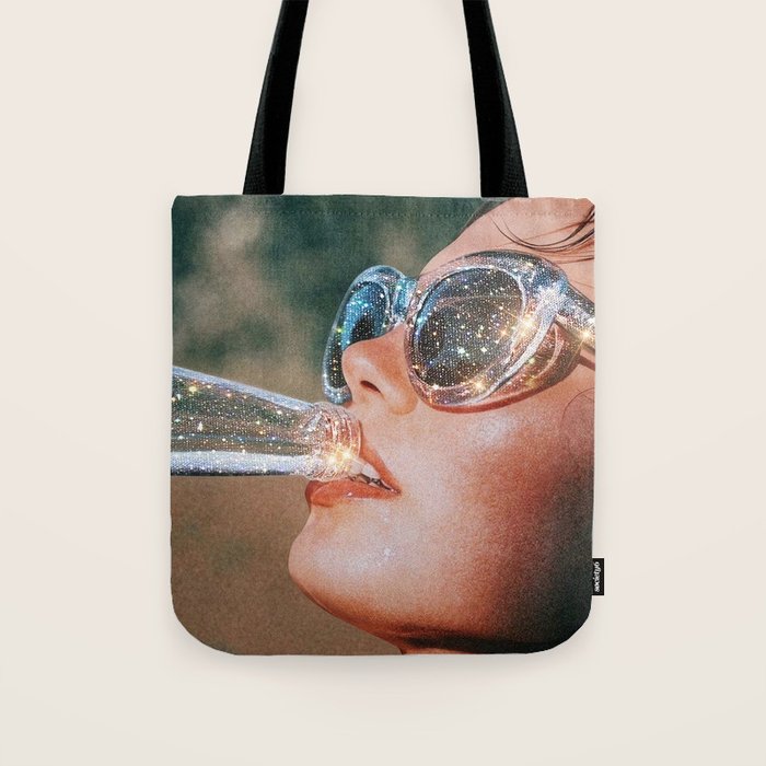 SUMMER VOL.1 - digital artwork by Yana Potter, holidays mood, weekend, stars shining, diamonds.  Tote Bag Gallery Image 1
