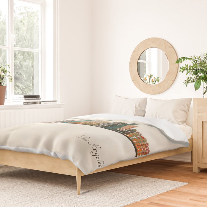 los angeles skyline Duvet Cover Gallery Image 2