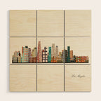 los angeles skyline Wood Wall Art Gallery Image 1