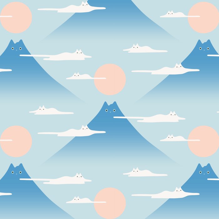 Cat Mountain Cloud pattern 1 Coffee Mug Gallery Image 2