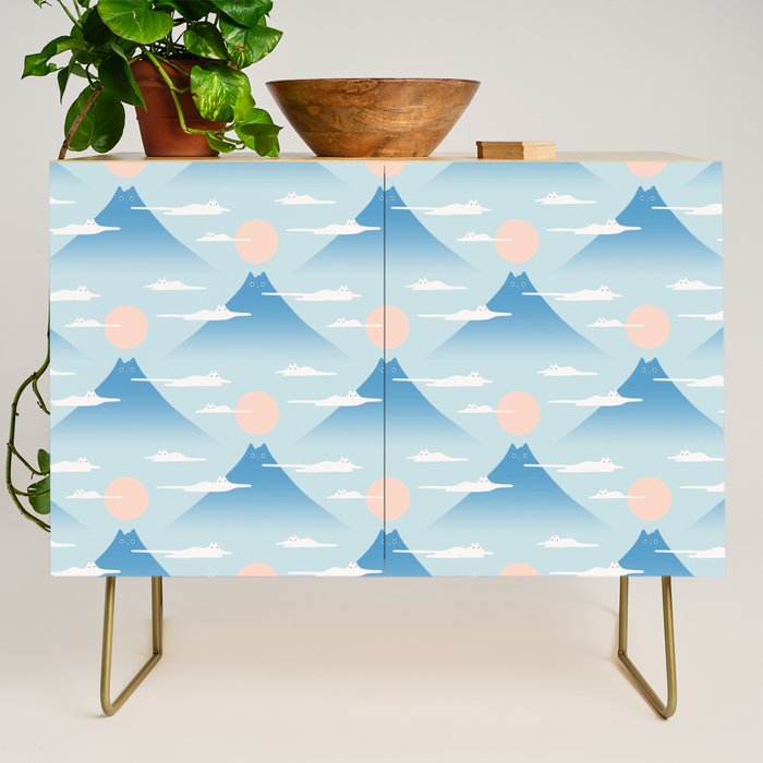 Cat Mountain Cloud pattern 1 Credenza Gallery Image 1
