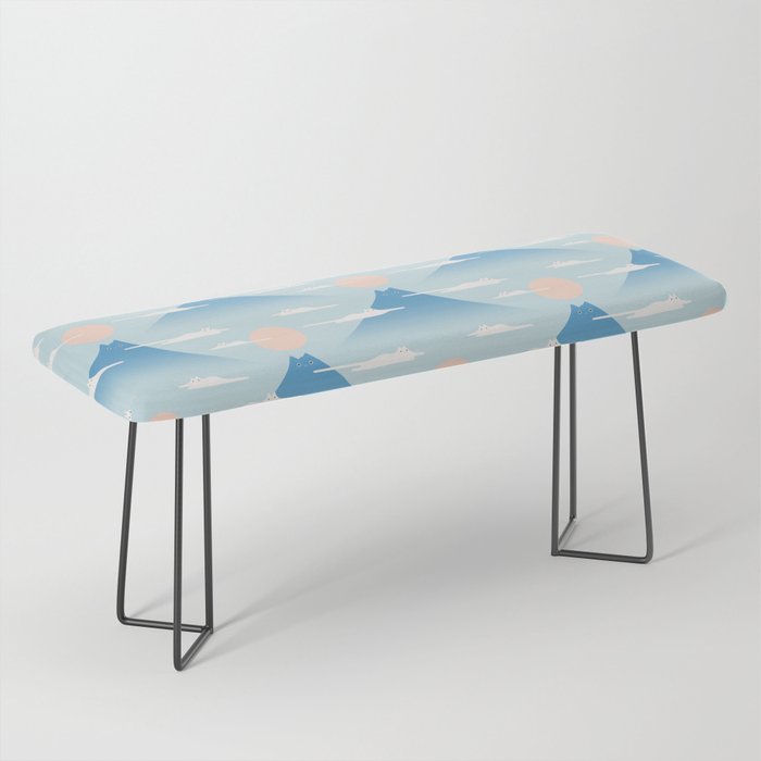 Cat Mountain Cloud pattern 1 Bench Gallery Image 1