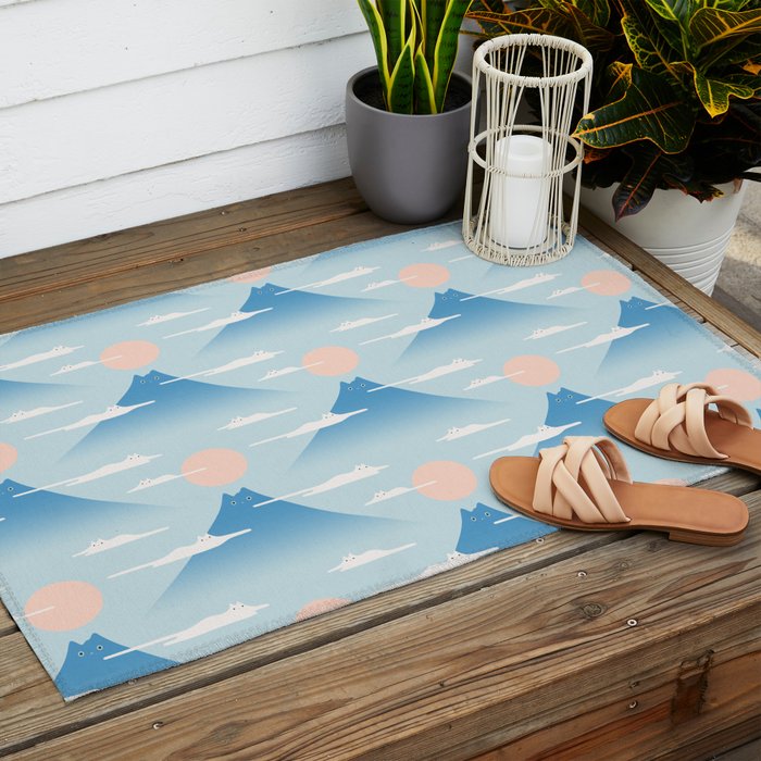 Cat Mountain Cloud pattern 1 Outdoor Rug Gallery Image 2