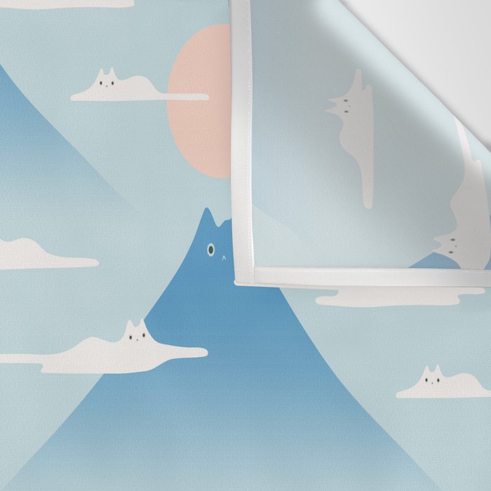 Cat Mountain Cloud pattern 1 Wall Tapestry Gallery Image 3