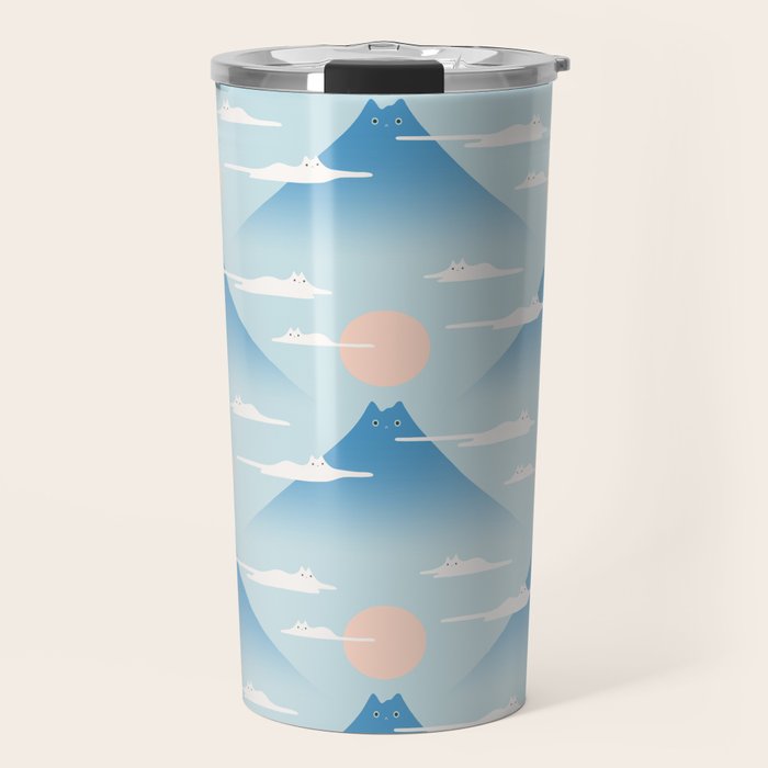 Cat Mountain Cloud pattern 1 Travel Mug Gallery Image 1
