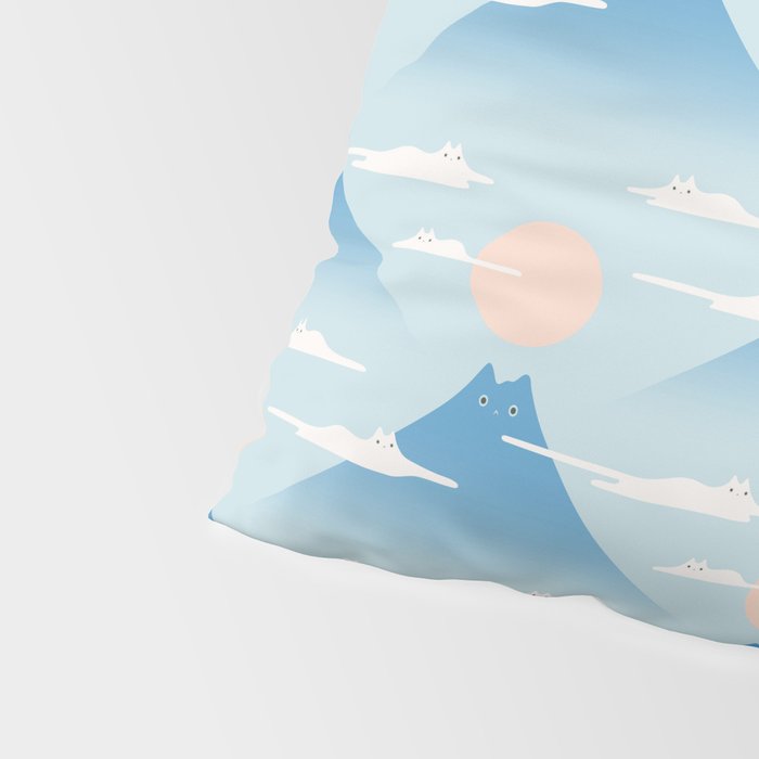Cat Mountain Cloud pattern 1 Pillow Sham Gallery Image 4