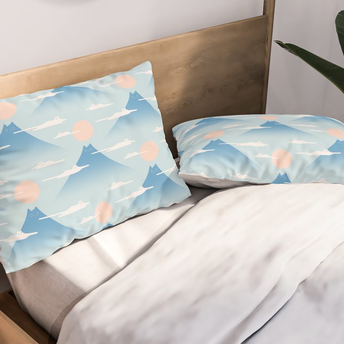 Cat Mountain Cloud pattern 1 Pillow Sham Gallery Image 2