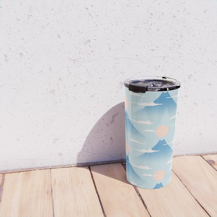 Cat Mountain Cloud pattern 1 Travel Mug Gallery Image 4