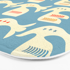 Festive Birds Blue Bath Mat Gallery Image 3
