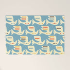 Festive Birds Blue Welcome Mat Gallery Image 1