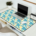 Festive Birds Blue Desk Mat Gallery Image 2