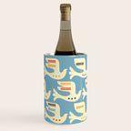 Festive Birds Blue Wine Chiller Gallery Image 3