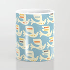 Festive Birds Blue Coffee Mug Gallery Image 4